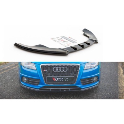 Lame Du Pare-Chocs Avant V.1 Audi S4 / A4 S-Line B8 Noir Brillant