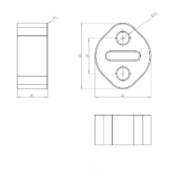 Silent bloc Powerflex échappement universel hauteur 65mm